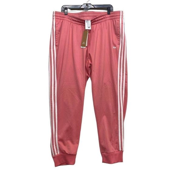 adidas Pants - NWT Adidas Plus 2X Pink Essential 3-Stripe Tricot Tapered Jogger Track Pants